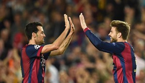 Sergio Busquets und Gerard Pique spielen bereits seit 2008 gemeinsam beim FC Barcelona
