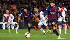 Lionel Messi brachte Barcelona gegen Rayo Valecano vom Punkt mit 2:1 in Führung.