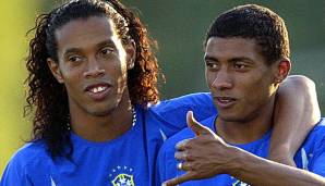 Ronaldinho und Kleberson bei der brasilianischen Nationalmannschaft.