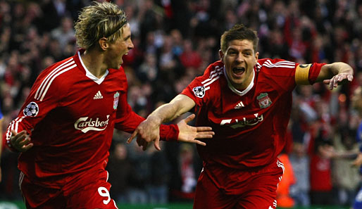 Fernando Torres (l.) und Steven Gerrard sind die großen Stars und Vorbilder an der Anfield Road