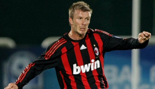 Für den AC Mailand gegen Bremen am Ball: David Beckham