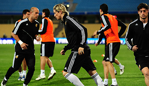 Hauptsache die spanischen Nationalspieler um Fernando Torres wissen im Spiel wo es lang geht