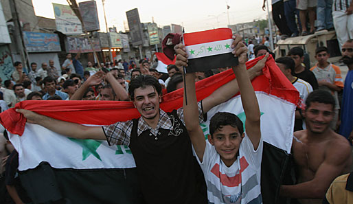 Asienmeister 2007 - Jubel und Hoffnung verdrängen kurz die Angst auf Bagdads Straßen