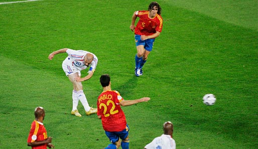 Bei der WM 2006 schaltete Frankreich Spanien im Achtelfinale aus. Zidane traf zum 3:1-Endstand