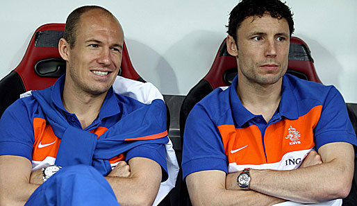 Arjen Robben (l.) und Mark van Bommel stellen im Oranje-Kader die Bayern-Fraktion