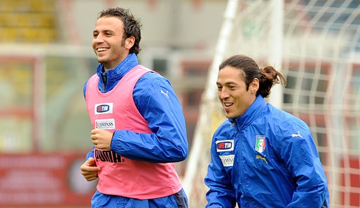 Giampaolo Pazzini (l.) und Mauro Camoranesi stehen im Aufgebot für die WM in Südafrika