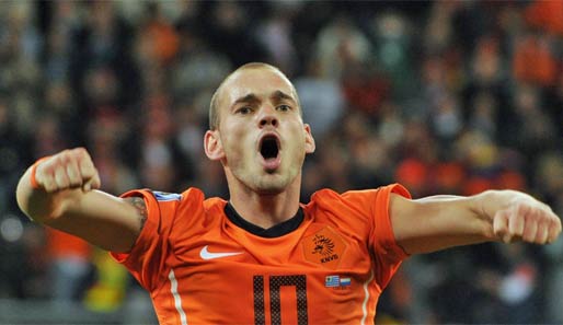 Wesley Sneijder nach seinem Treffer zur 2:1-Führung