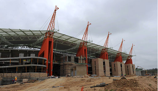 Am Mbombela-Stadion wird seit Ende 2006 gebaut