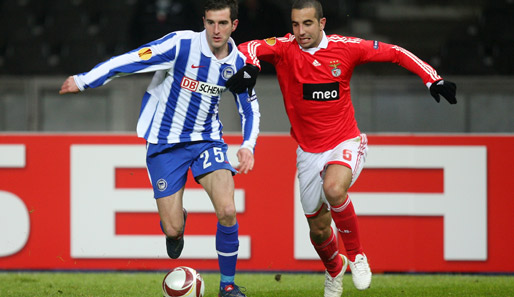 Ruben Amorim (r.) erzielte in der Liga für Benfica drei Saisontore bei 24 Einsätzen