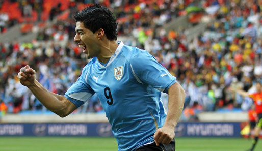 Uruguay-Stürmer Luis Suarez schoss beim 4:0 gegen Chile alle vier Tore