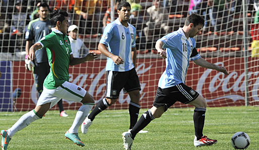 Die Höhe in La Paz ist auch für Ausnahmespieler Lionel Messi eine Herausforderung