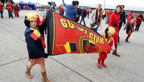 Mitgereiste Fans der belgischen Nationalmannschaft