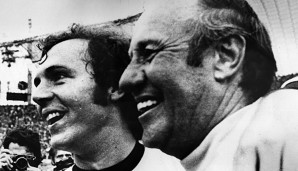 Franz Beckenbauer und Helmut Schön nach dem WM-Finale 1974