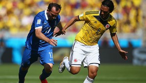 Bemüht, aber erfolglos: Theofanis Gekas (l.) im Spiel gegen Kolumbien