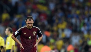 Enttäuschung bei den russischen Spielern (hier Sergey Ignashevich) nach dem frühen WM-Aus