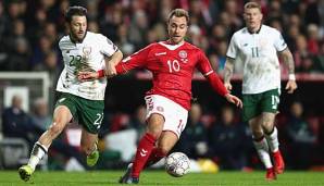 Dänemark um Christian Eriksen fand kein Mittel gegen Irland