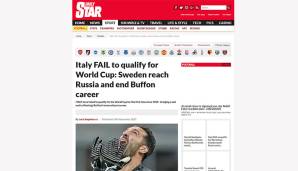 Der Daily Star spricht die Schweden schuldig, Buffons Karriere beendet zu haben