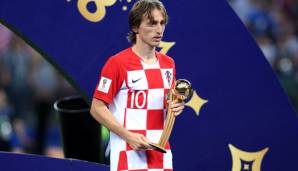 WM 2018: Auch vier Jahre später geht die größte individuelle Auszeichnung an einen Vizeweltmeister. Der Kroate Luka Modric erhält völlig verdient den Award.