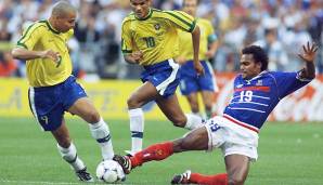 WM 1998: 1994 bekam Ronaldo noch keinen Einsatz, vier Jahre später konnte er dann sein Können unter Beweis stellen und wurde prompt bester Spieler. Weltmeister wurde trotzdem Frankreich.