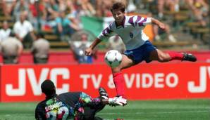 WM 1994 in den USA: Erstmalig fand eine Weltmeisterschaft in den USA statt. Dem Russen Oleg Salenko gelangen sechs Buden, doch damit war er nicht allein.