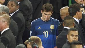 Messi kommt auf insgesamt 19 WM-Einsätze (6 Tore, 7 Assists), 2014 unterlag er mit der Albiceleste erst nach Verlängerung im Endspiel gegen Deutschland und wurde als bester Spieler des Turniers ausgezeichnet.