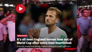Independent: "Es ist alles vorbei: Die England-Helden verabschieden sich von der WM nach dem Verlängerungs-Herzschmerz. Am Ende konnte die junge englische Truppe - allen Versprechen zum Trotz - nicht liefern."