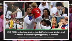 Mirror: "England hat einer Nation Hoffnung gegeben, aber Southgate und seine Spieler wird es verfolgen, dass sie die Chance ihres Lebens vergeben haben. Wir könnten nie wieder eine bessere Chance haben, die 52 Jahre Leid gehen weiter."