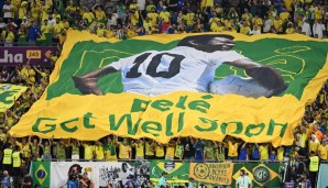 Brasiliens Fans wünschten Pelé bei der WM gute Besserung.