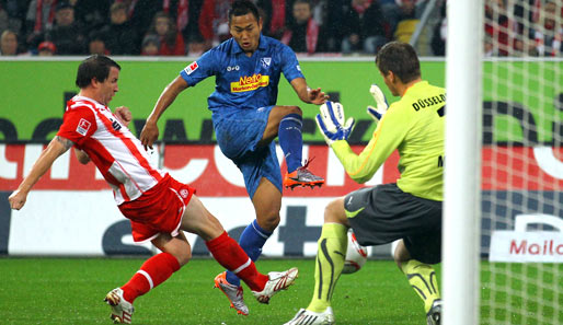 Christian Weber (l.) gab in sechs Spielen eine Torvorlage für Düsseldorf