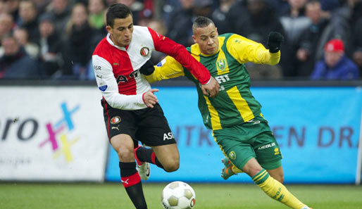Omar Elabdellaoui (l.) war zuletzt von Manchester City an Feyenord Rotterdam ausgeliehen
