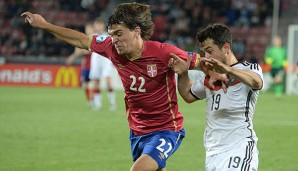 Filip Stojkovic lief bei der U21-EM im vergangenen Jahr für Serbien gegen Deutschland auf