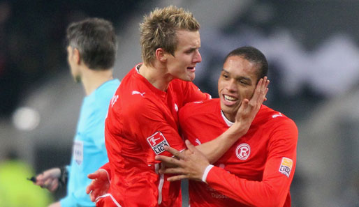 Anderson (r.) erzielte die wichtige 1:0-Führung für Fortuna Düsseldorf