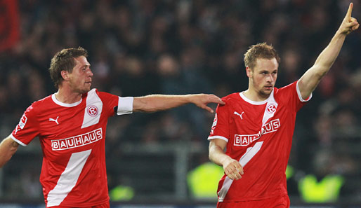 Maximilian Beister (r.) erzielte gegen Dynamo Dresden den Düsseldorfer Führungstreffer