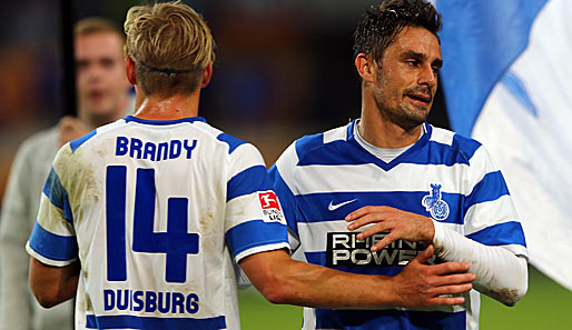 Sören Brandy erzielte beide Tore für Duisburg gegen den SV Sandhausen