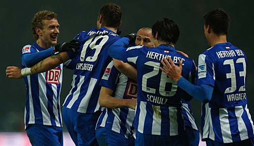 Grund zur Freude: Die Hertha-Spieler haben einen wichtigen Schritt in Richtung Bundesliga gemacht