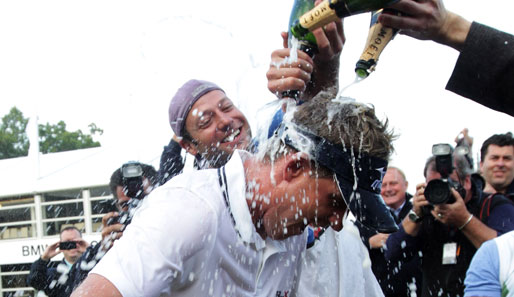 Wie in der Formel 1: Die Champagner-Duschen hatte sich Luke Donald durchaus verdient