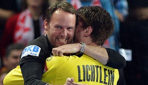 Dagur Sigurdsson (l.) und Carsten Lichtlein wollen auch bei der WM 2017 jubeln