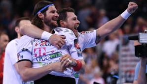Laszlo Nagy und Mirsad Terdic von Veszprem spielen in Köln um die Handball-Krone Europas.