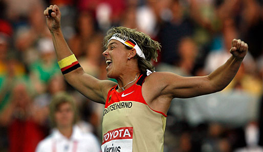 Steffi Nerius holte bei der Leichtathletik-WM in Berlin die erste Goldmedaille für den DLV