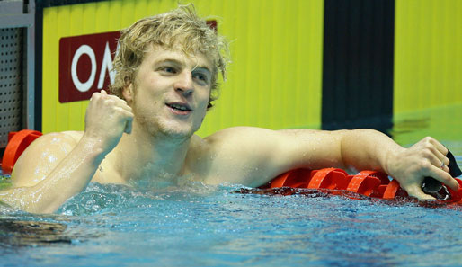Freude über den Weltrekord: Schwimmer Steffen Deibler