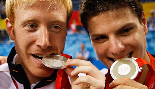 Christian Süß und Dimitrij Ovtcharov holten bei Olympia 2008 in Peking Silber für Deutschland