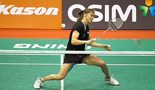 Juliane Schenk hat bei der Badminton-WM in London das Achtelfinale erreicht