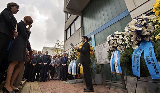 Am Ort der Geiselnahme wurde in München der israelischen Opfer von Olympia 72 gedacht