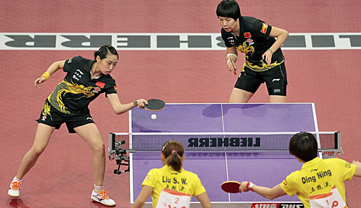 Li Xiaoxia und Guo Yue haben das Finale im Damendoppel bei der WM in Paris gewonnen