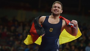 Pascal Eisele hat bei der EM in Riga die goldene Medaille im Ringen bis 80 kg gewonnen