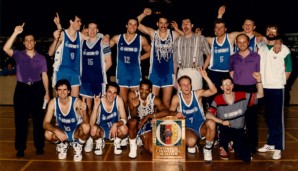 Die Meisterfeier des BSC Saturn Köln 1988