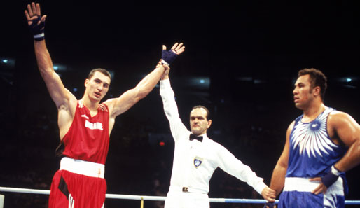 Lang, lang ist's her: 1996 gewann Wladimir Klitschko (l.) Gold bei den Olympischen Spielen in Atlanta