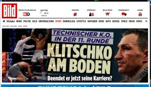 Die deutschen Kollegen von der Bild platzieren den Kampf maximal prominent. Die Frage nach dem Karriereende von Klitschko gibt es obendrauf
