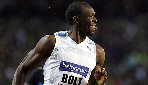 Usain Bolt lief in Ostrau 9,77 Sekunden über 100 Meter - allerdings blies zu viel Rückenwind