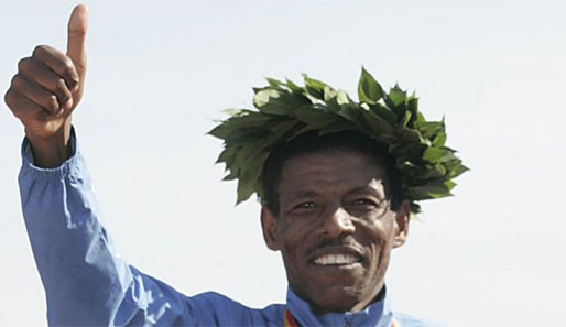 Haile Gebrselassie lief 2007 in Berlin Weltrekord über die Marathindistanz - 2:04:26